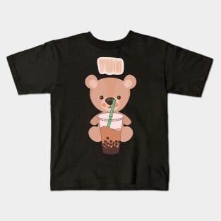 Bubble Tea Bear Kids T-Shirt